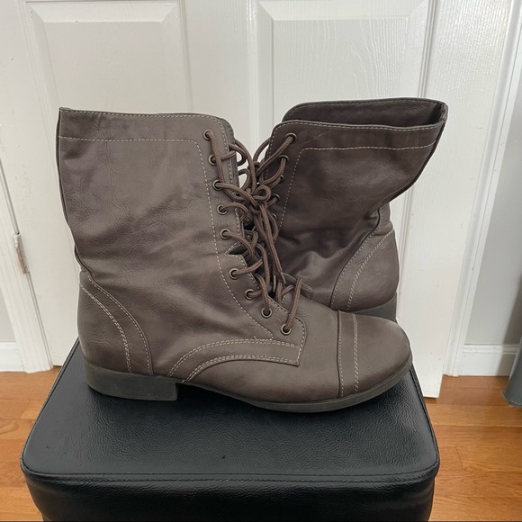 Brash Shoes Brash Tanner Lace Up Brown Boots 2 Womans Mid Calf